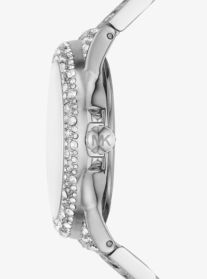 Reloj Camille oversize en tono plateado con incrustaciones in PLATEADO | Michael Kors