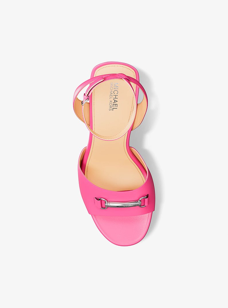 Carson Leather Wedge Sandal in DRAGONFRUIT | Michael Kors