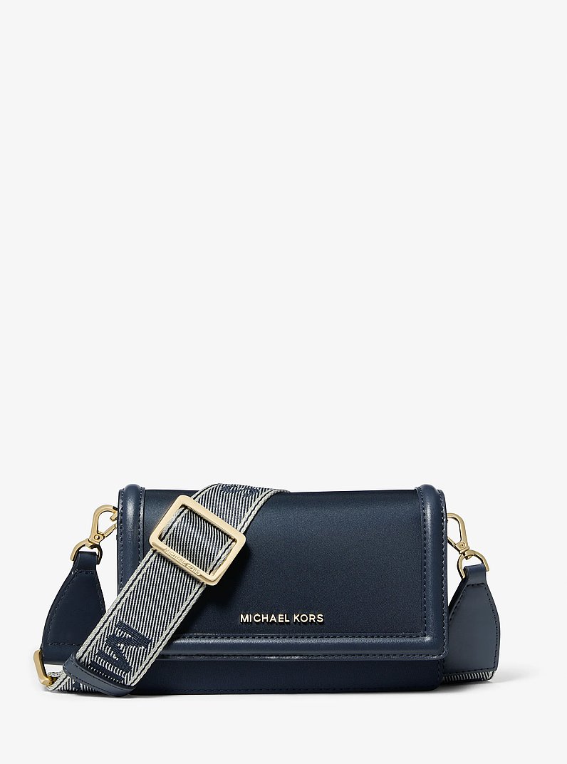 Jet Set Small Nylon Gabardine Smartphone Crossbody Bag in NAVY | Michael Kors