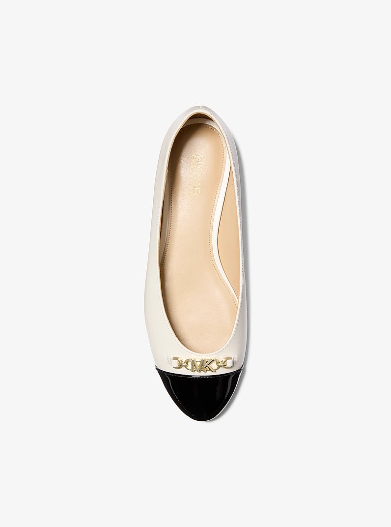 Rebecca Flex Leather Ballet Flat in LT CREAM | Michael Kors