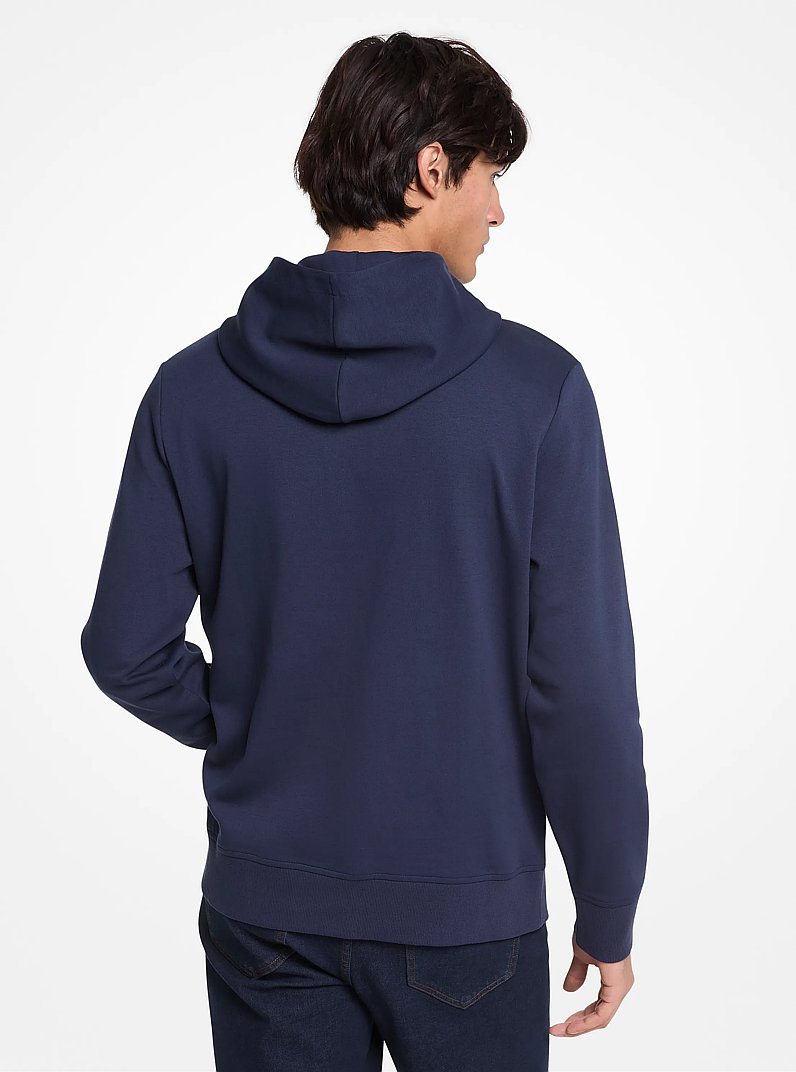 Su&eacute;ter con capucha de mezcla de algod&oacute;n con logotipo in AZUL MEDIANOCHE | Michael Kors