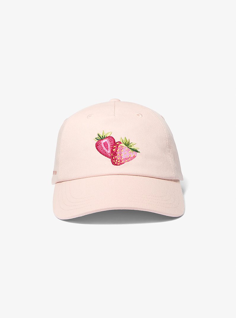 Fruit Embroidered Cotton Baseball Hat in POWDER BLUSH | Michael Kors