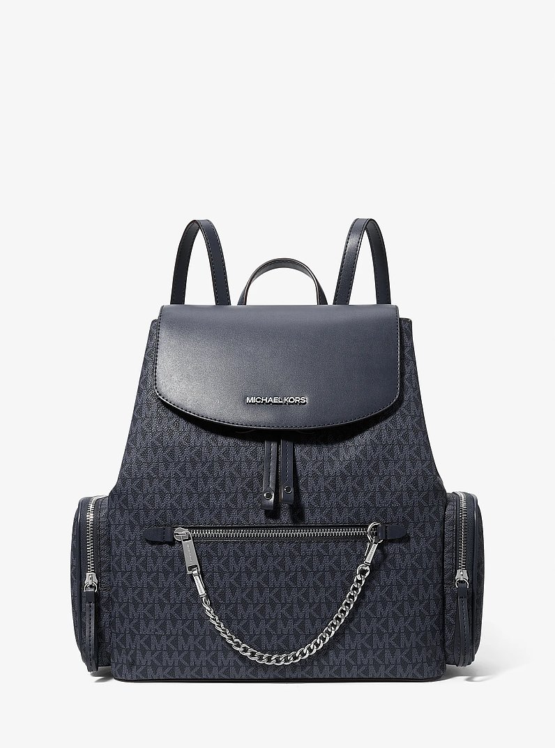 Jet Set Large Signature Logo Backpack in ADMIRAL | Michael Kors