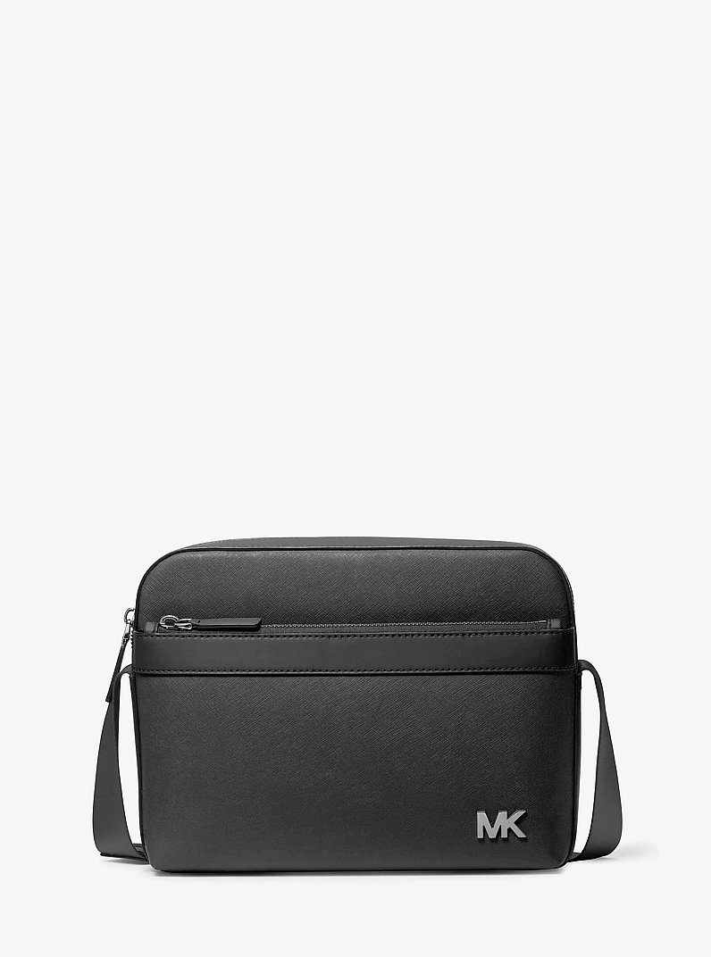 Cooper Saffiano Leather Utility Crossbody Bag in BLACK | Michael Kors