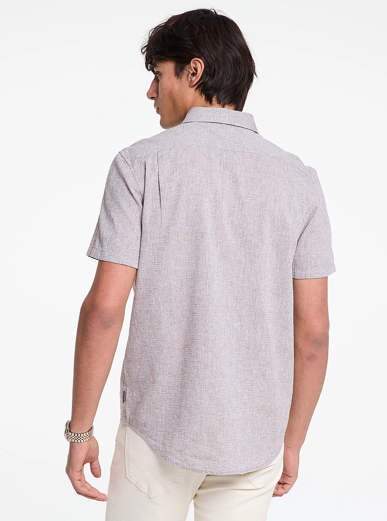 Camisa de algod&oacute;n y lino con puntos in [6786] | Michael Kors