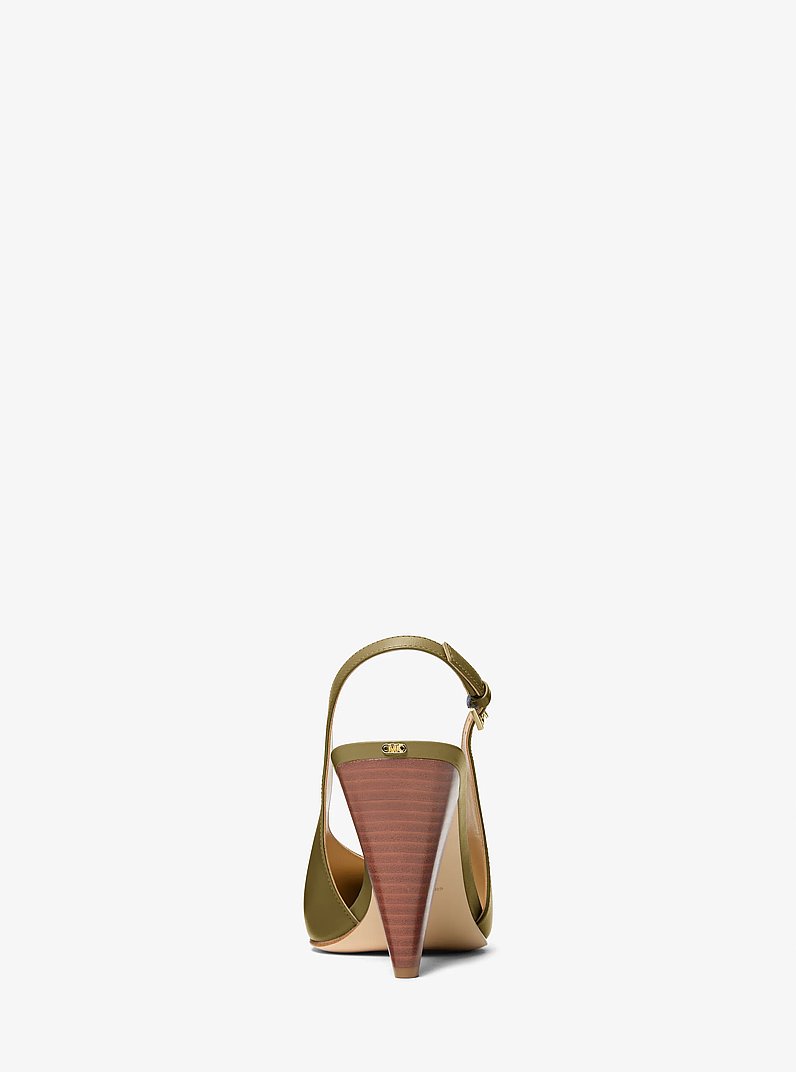 Electra Leather Slingback Pump in PISTACHIO | Michael Kors