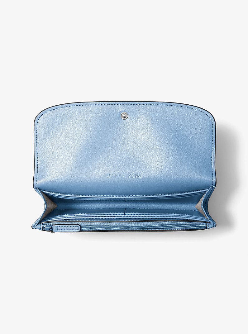 Hamilton Large Leather Continental Wallet in LIGHT SKY | Michael Kors