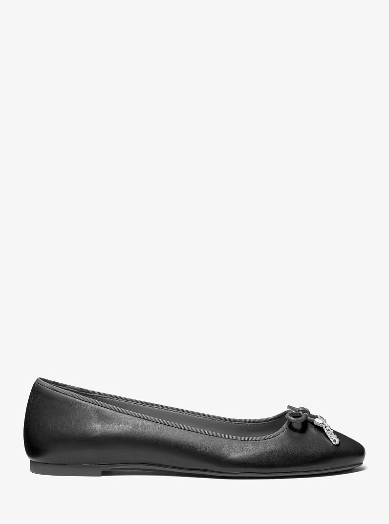 Nori Leather Ballet Flat in BLACK | Michael Kors