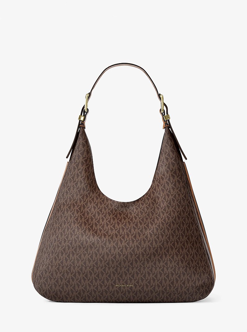 Borsa a spalla Nolita grande con logo in BRONZO/GHIANDA | Michael Kors