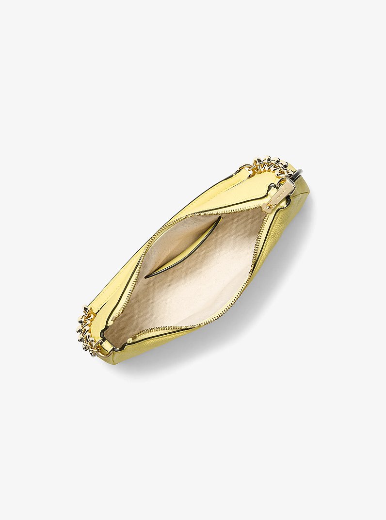 Nolita Medium Pebbled Leather Chain Pochette in LEMON | Michael Kors