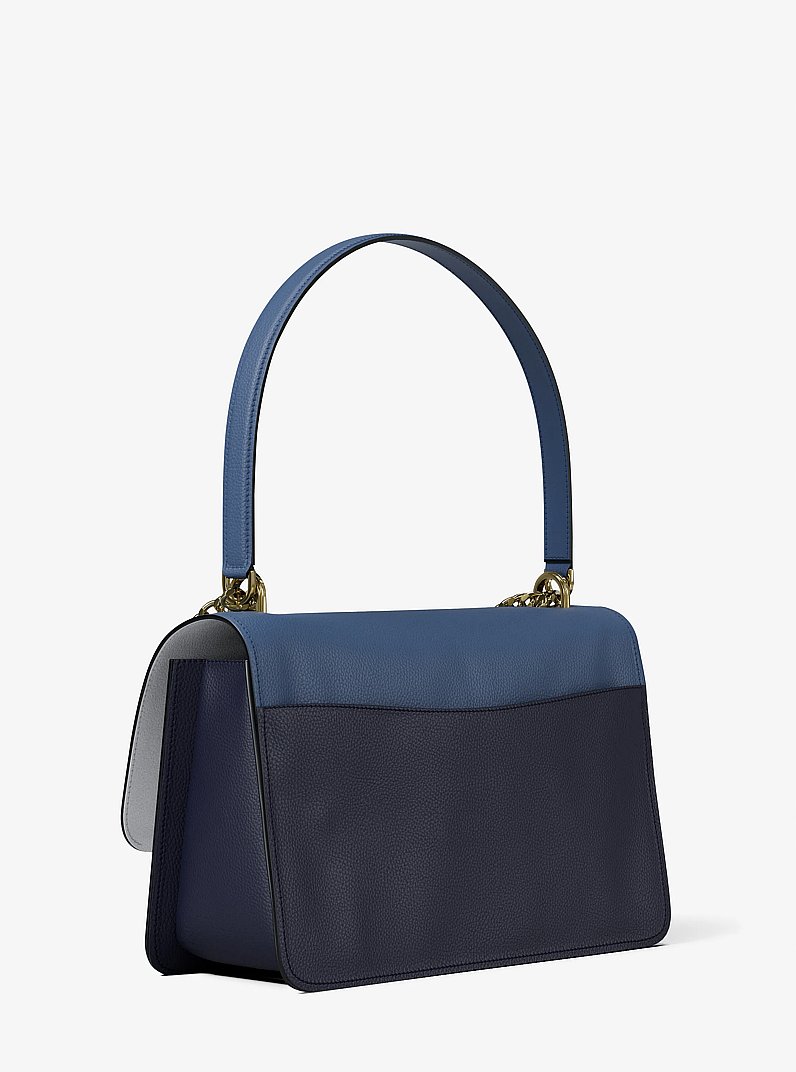 Claire Large Color-Block Leather Shoulder Bag in FRCH BLU MLT | Michael Kors