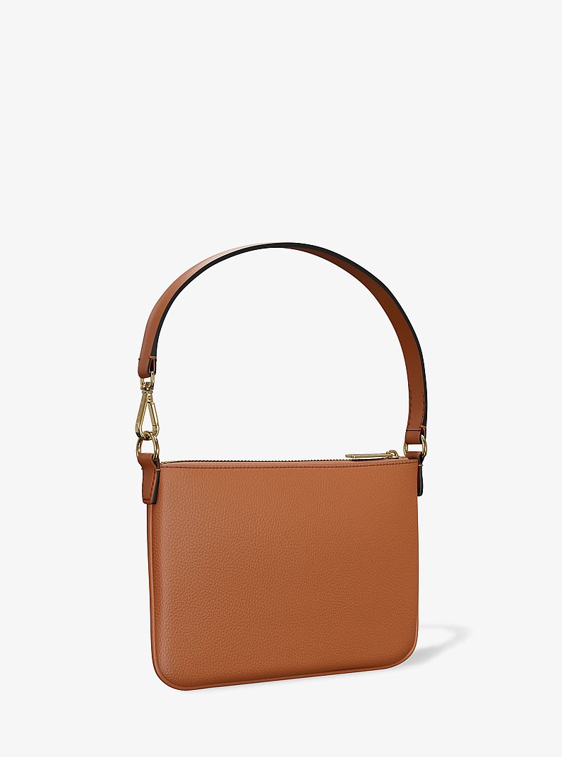 Jet Set Small Pebbled Leather Convertible Wristlet in LUGGAGE | Michael Kors