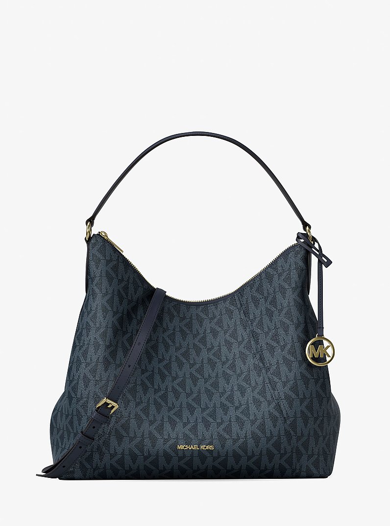 Sienna Large Signature Logo Convertible Shoulder Bag in ADMIRAL | Michael Kors