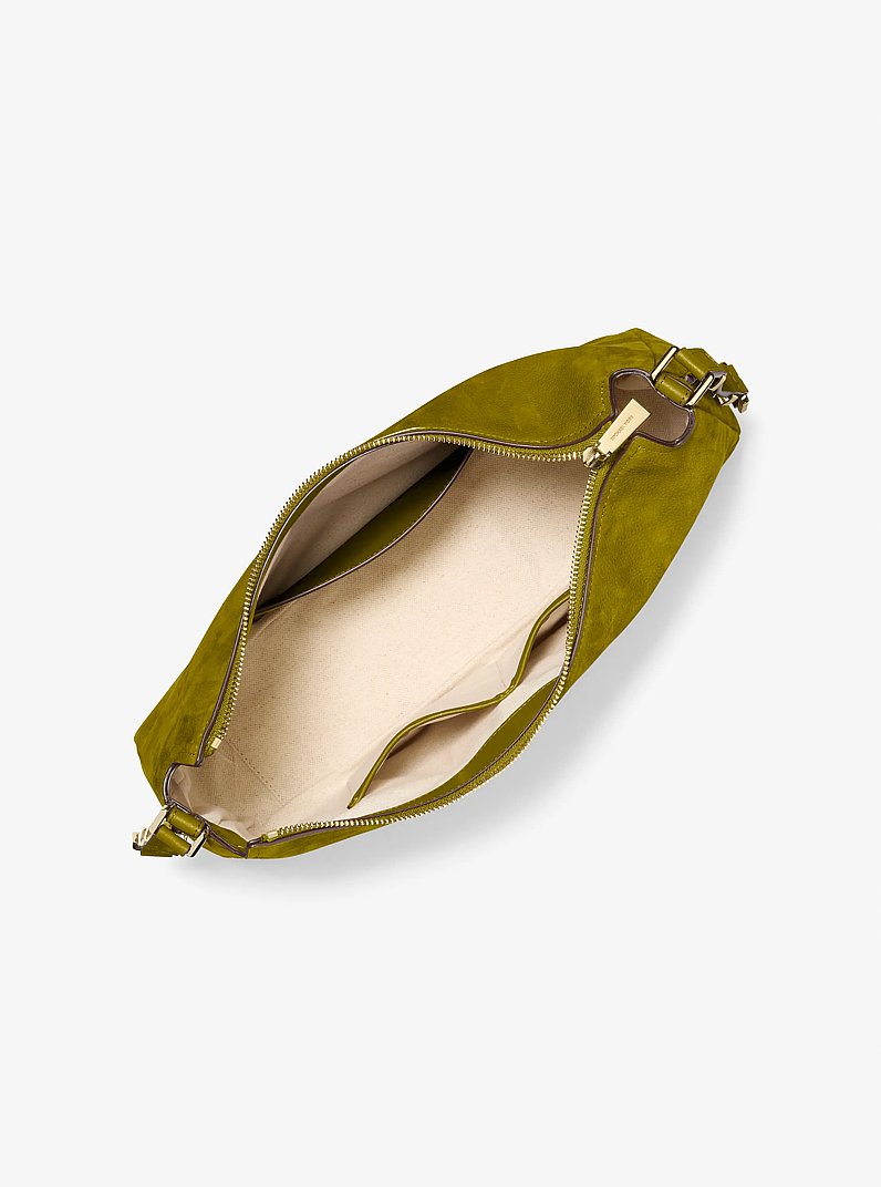 Nolita Medium Nubuck Shoulder Bag in PISTACHIO | Michael Kors