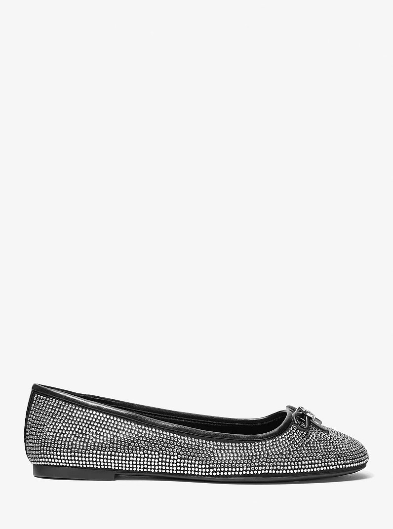Savannah Embellished Ballet Flat in BLACK | Michael Kors