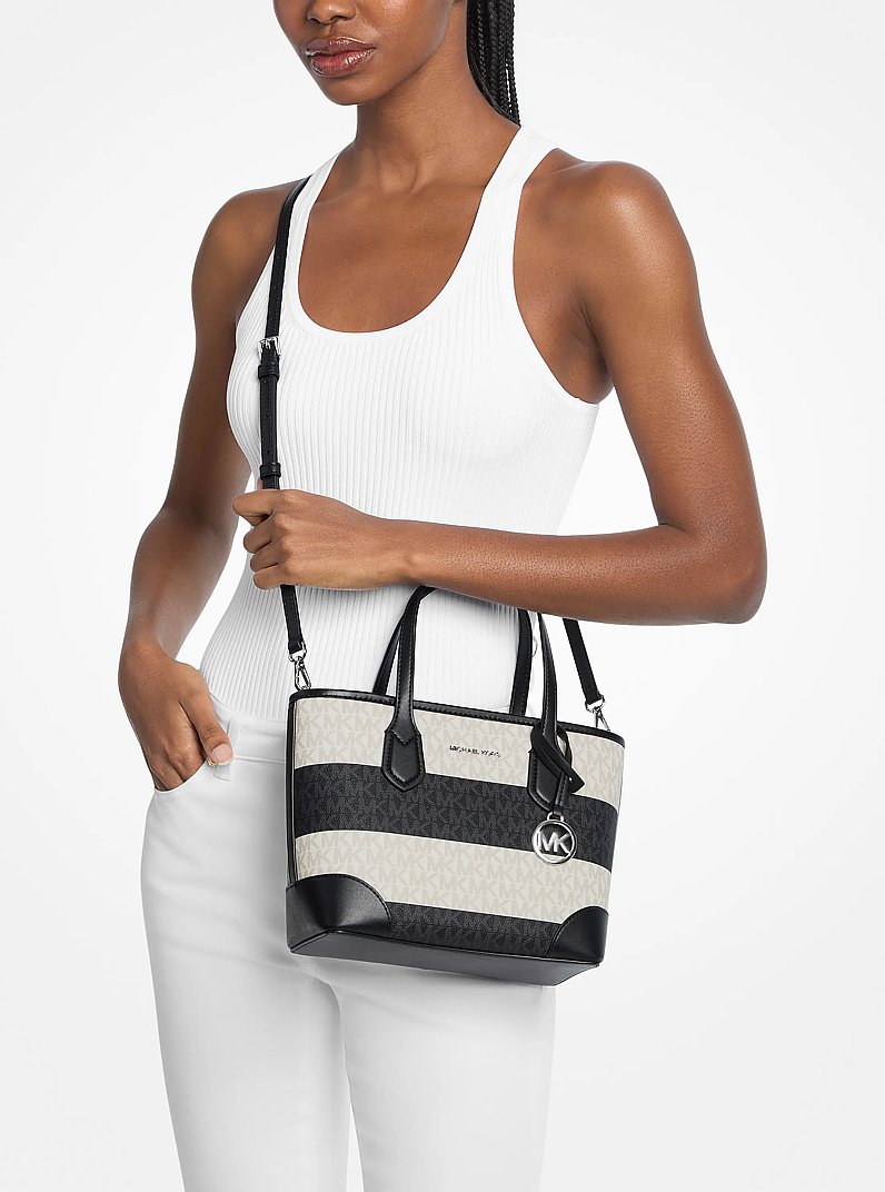 Eva Extra-Small Signature Logo Convertible Crossbody Bag in BLACK | Michael Kors