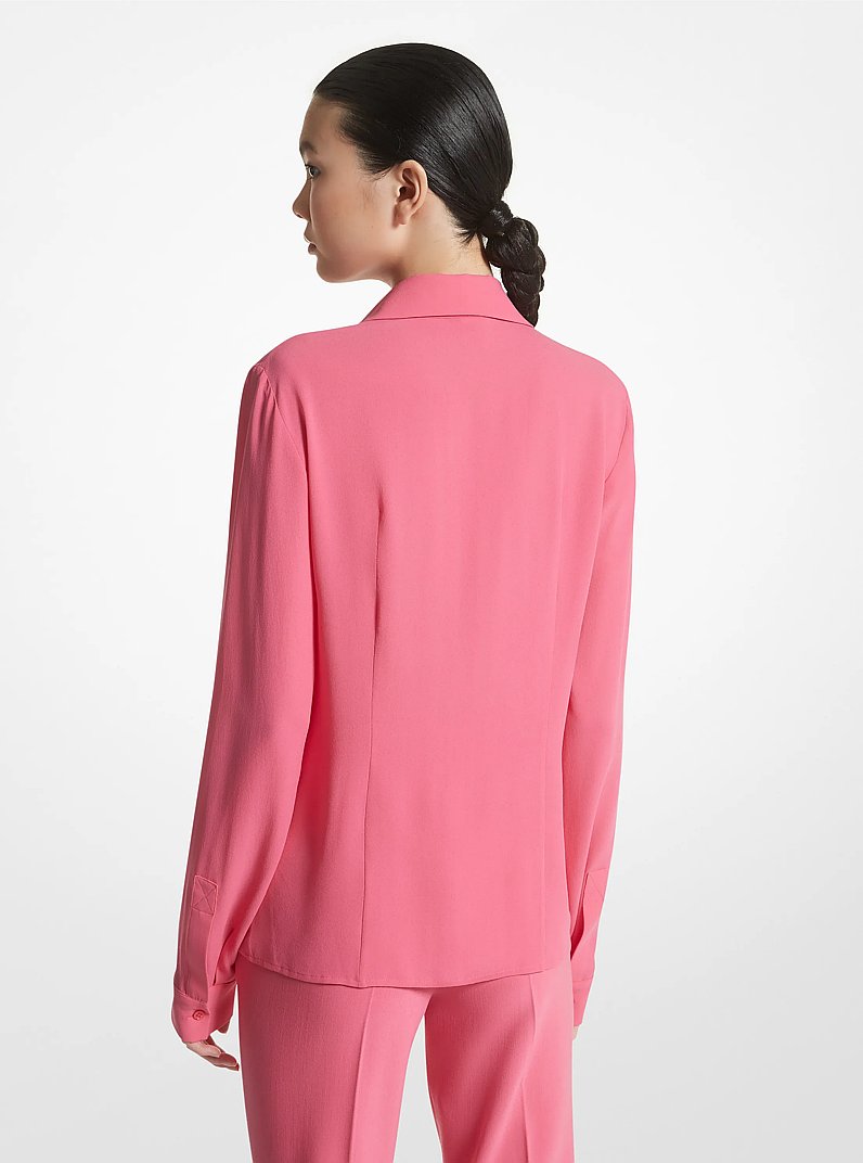 Hansen Silk Georgette Shirt in AZALEA | Michael Kors