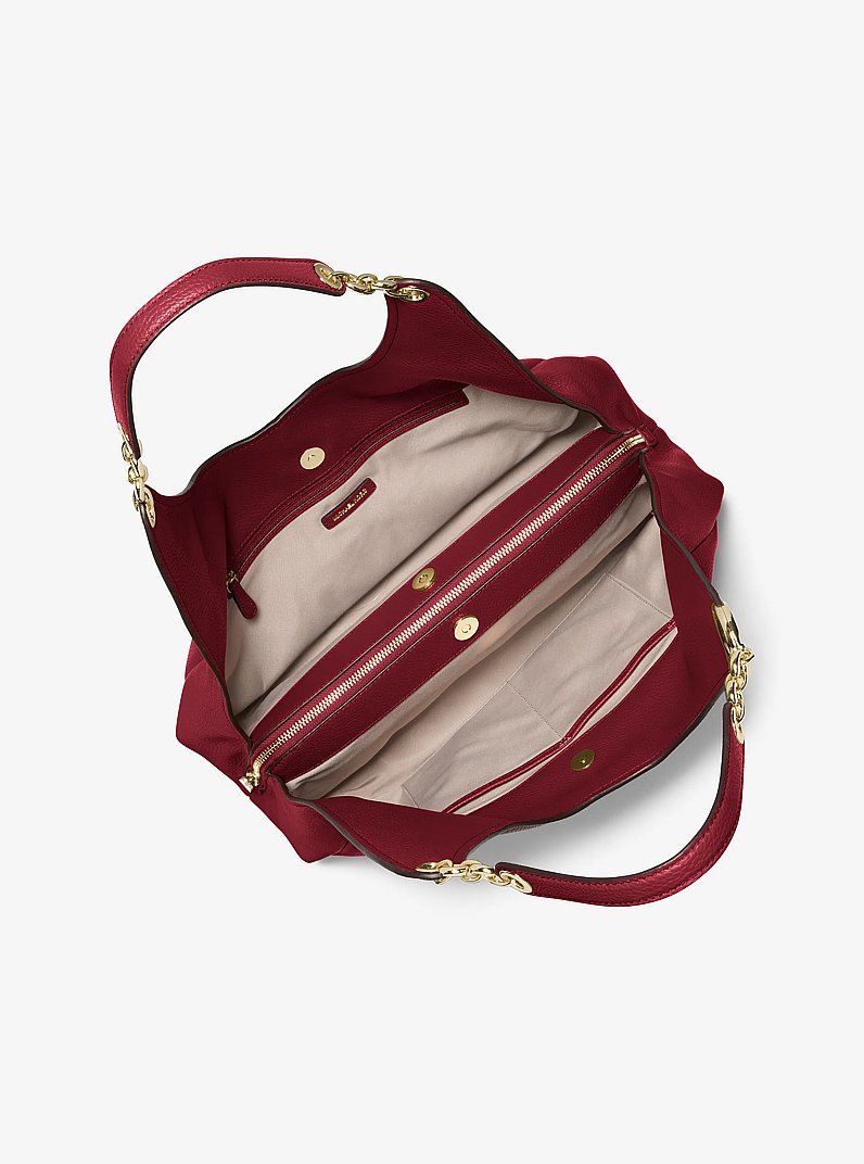 Bolso de hombro Ellie grande de piel granulada in ROJO INTENSO | Michael Kors