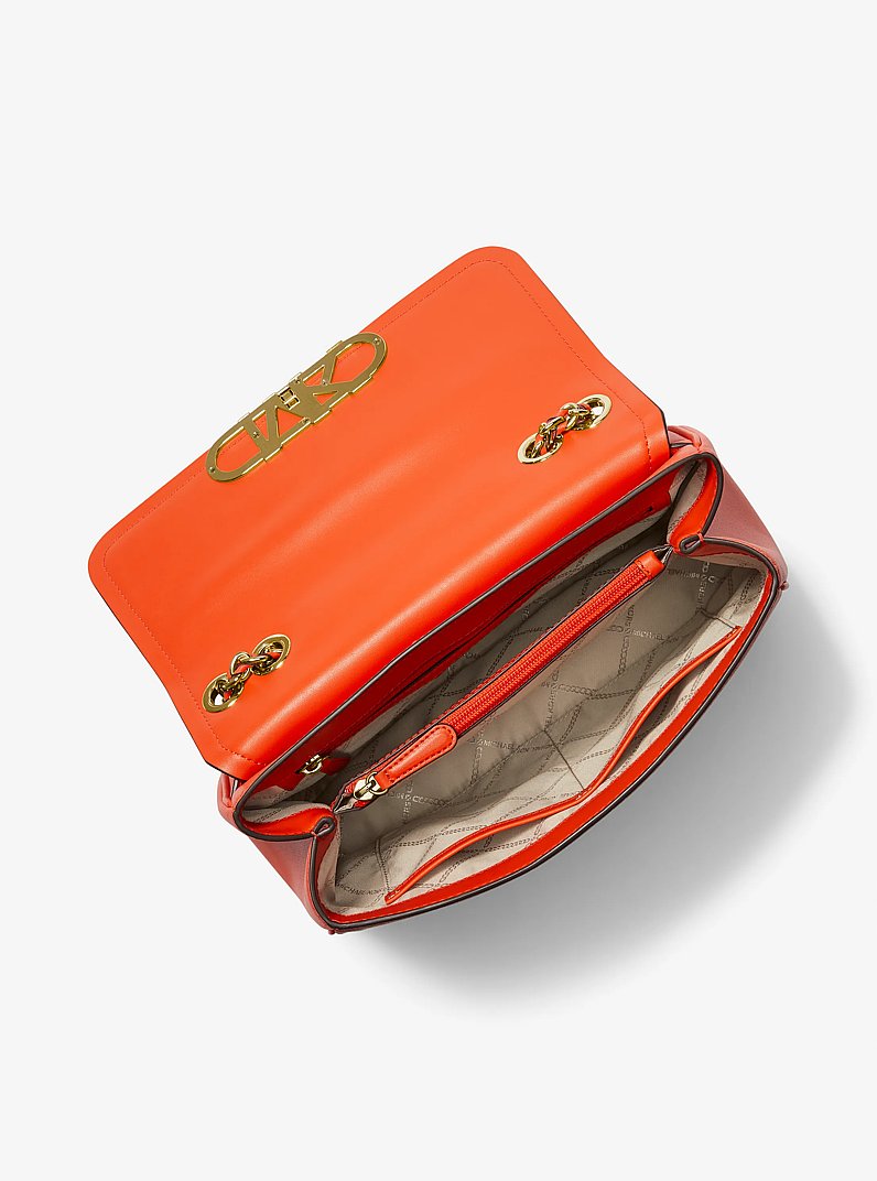 Parker Extra-Large Leather Shoulder Bag in OPTIC ORANGE | Michael Kors