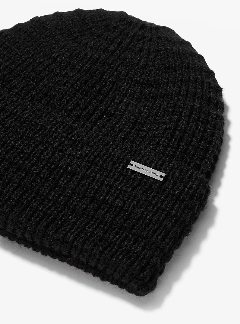 Textured Knit Beanie in BLACK | Michael Kors