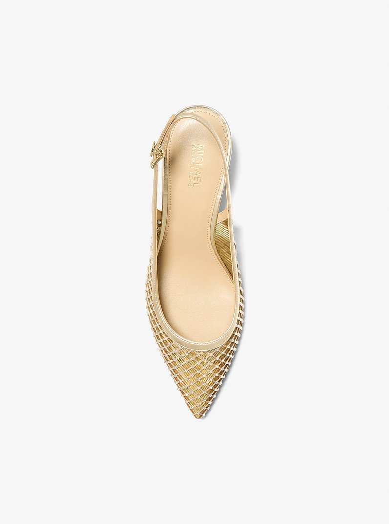 Amali Embellished Mesh Pump in PALE GOLD | Michael Kors