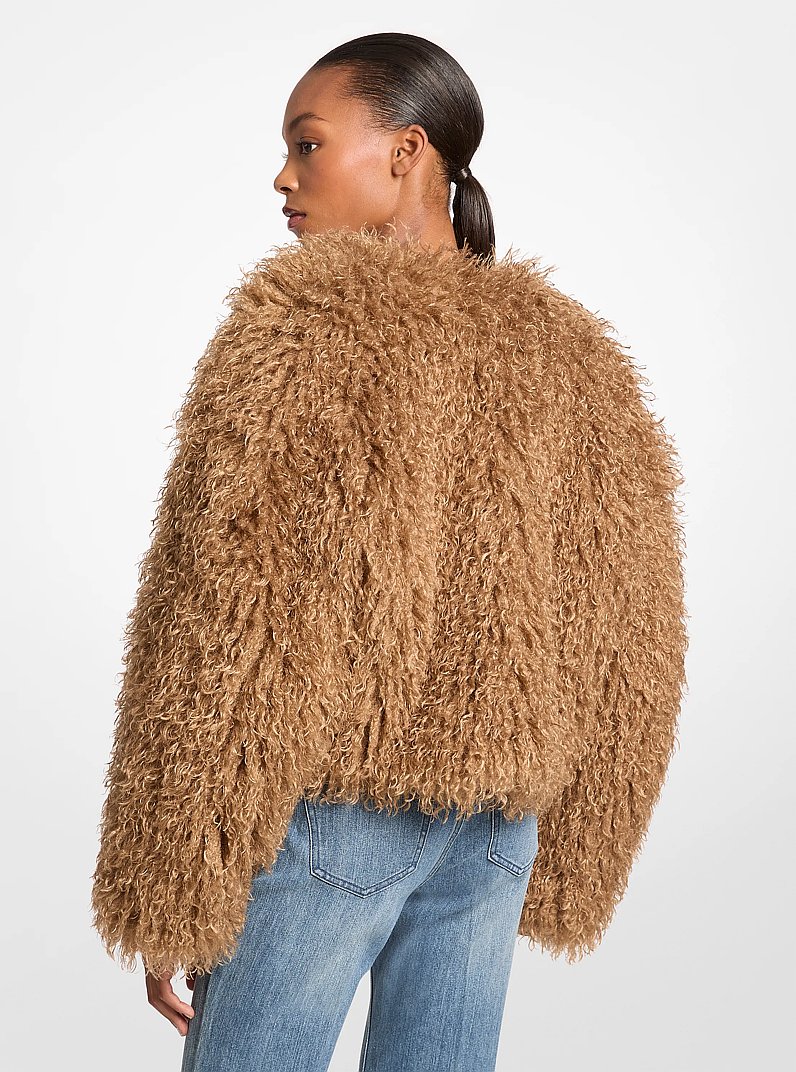 Faux Shearling Jacket in CAMEL OSCURO | Michael Kors