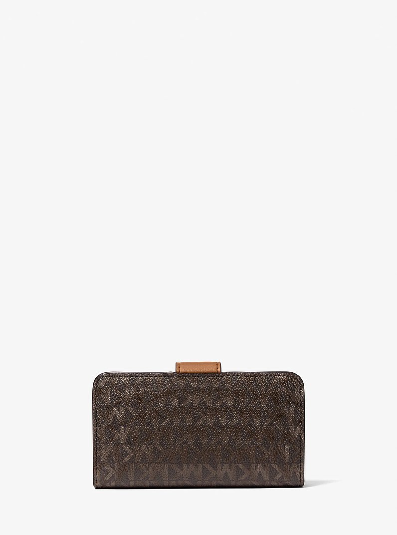 MK Pop Charm Medium Signature Logo Wallet in BRN/ACORN | Michael Kors