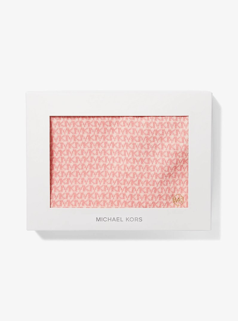 Logo Cotton Baby Blanket in PALE PINK | Michael Kors