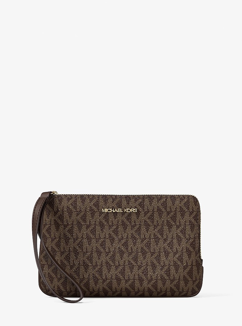 Jet Set Travel Small Signature Logo Wristlet in NUTMEG | Michael Kors [US]