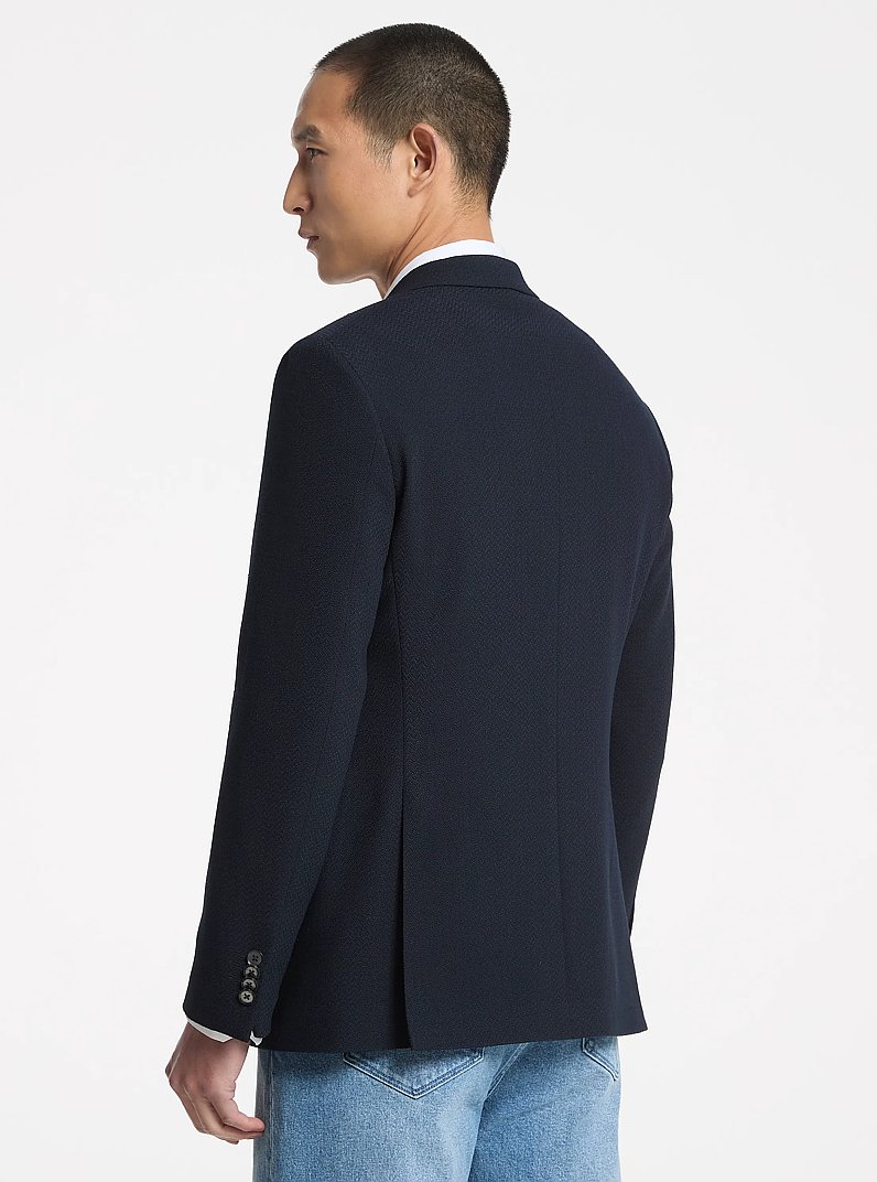 Textured Woven Blazer in NAVY | Michael Kors