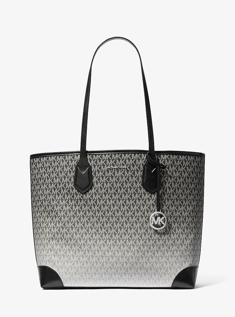 Eva Large Ombr&eacute; Signature Logo Tote Bag in BLACK | Michael Kors
