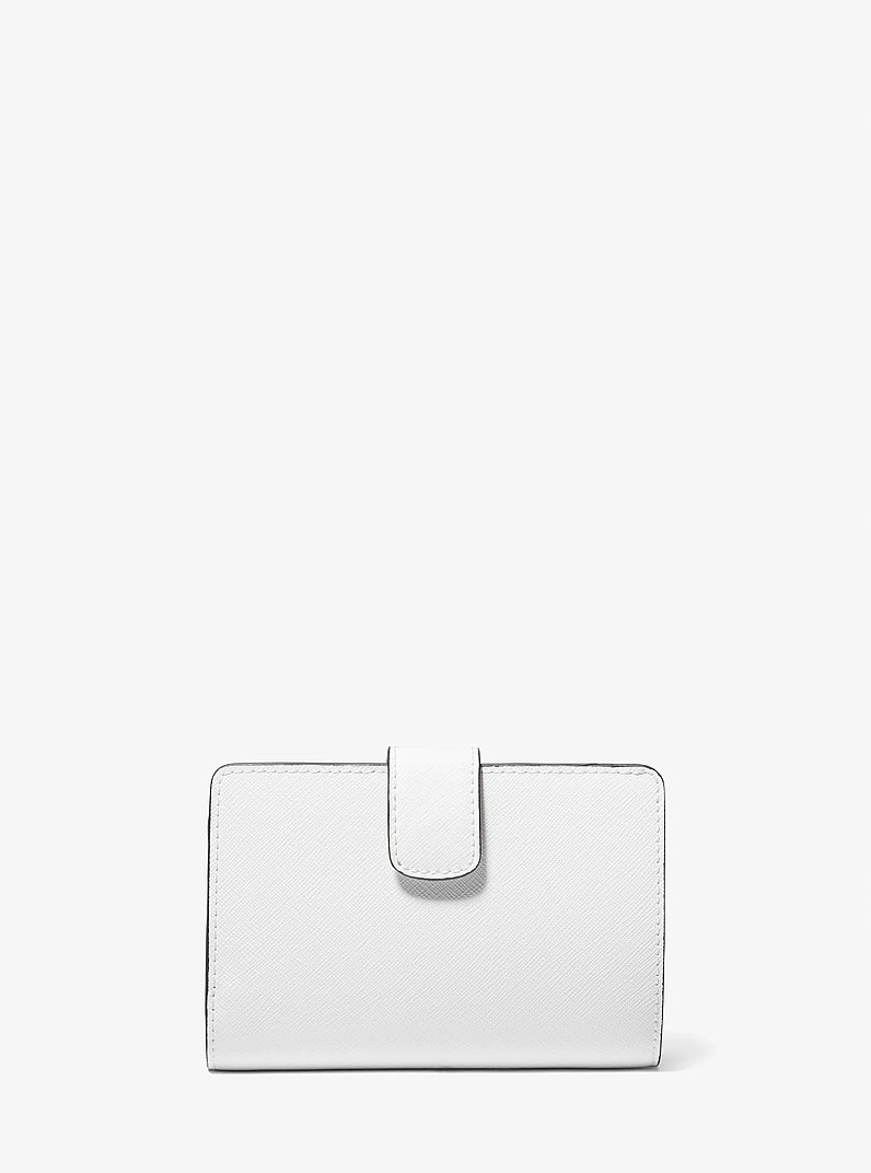 Cartera mediana de piel de grano cruzado in BLANCO INTENSO | Michael Kors