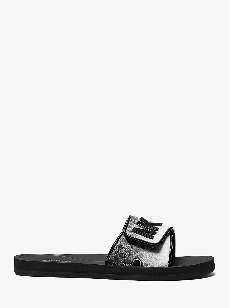 Palmer Ombr&eacute; Signature Logo Slide Sandal in BLACK | Michael Kors