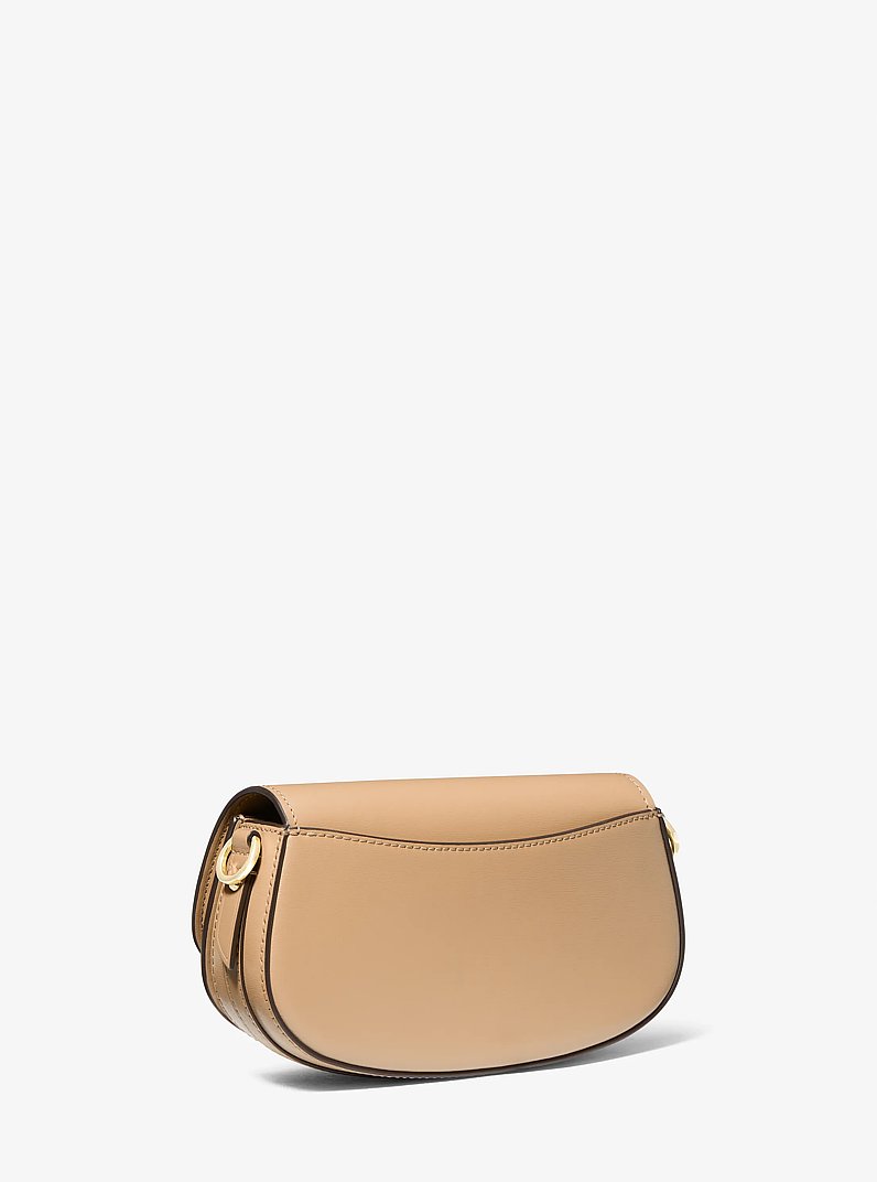 Mila Small Leather Shoulder Bag in CAMEL | Michael Kors