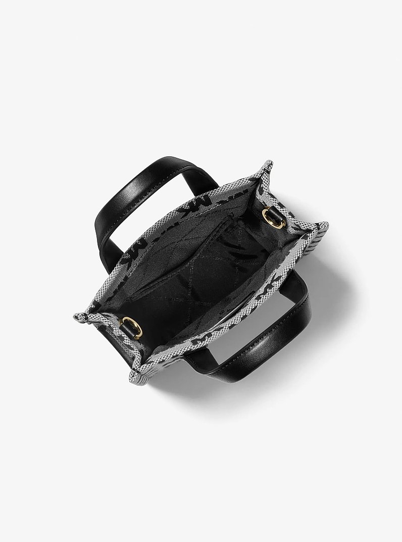 Gigi Extra-Small Logo Jacquard Crossbody Bag in BLACK | Michael Kors