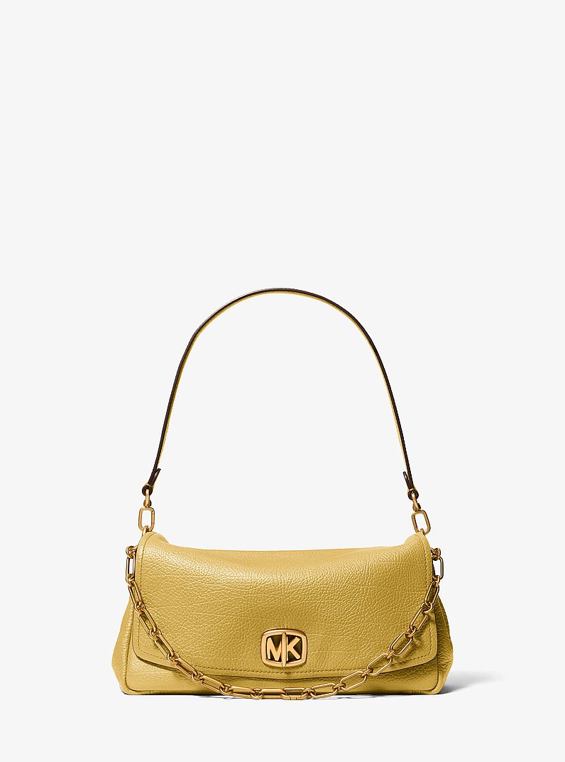 Bryant Large Textured Leather Convertible Shoulder Bag in CHARTREUSE | Michael Kors