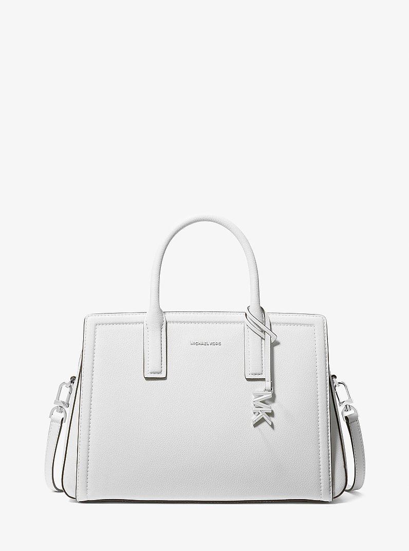 Laila Medium Leather Satchel in OPTIC WHITE | Michael Kors