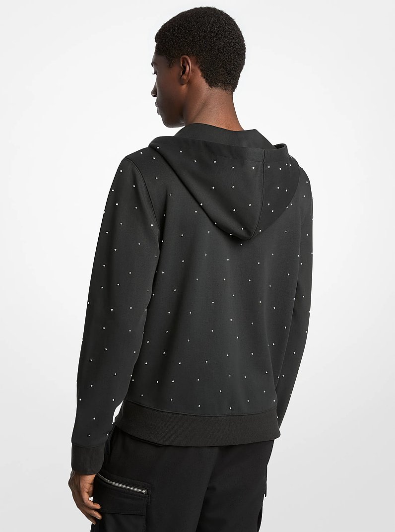 Pull &agrave; capuche en coton m&eacute;lang&eacute; clout&eacute; in NOIR | Michael Kors