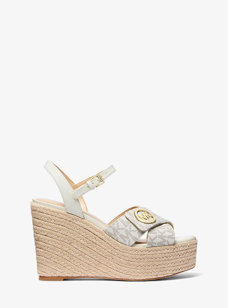 Sandalia de plataforma Hannah con logotipo de la marca in VAINILLA | Michael Kors