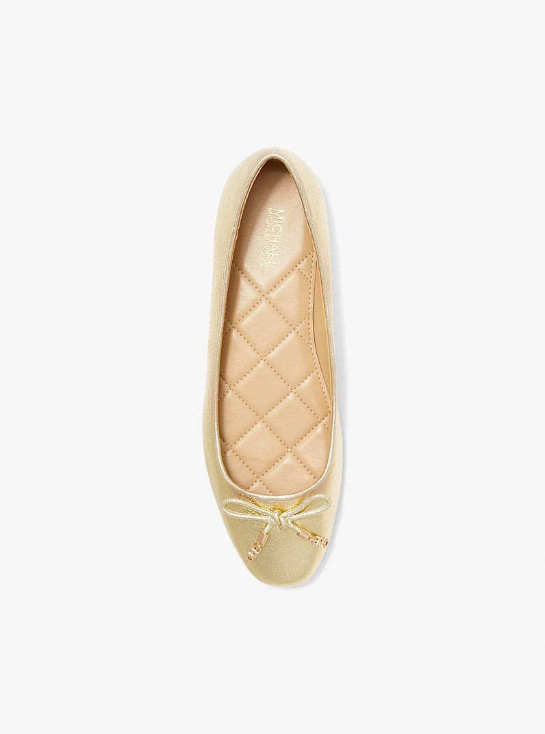 Ballerina Nori aus Leder in Metallic-Optik