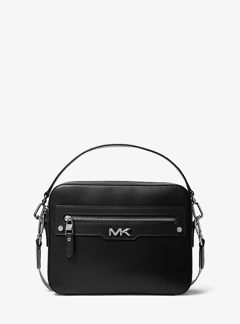 Varick Leather Camera Bag in BLACK | Michael Kors