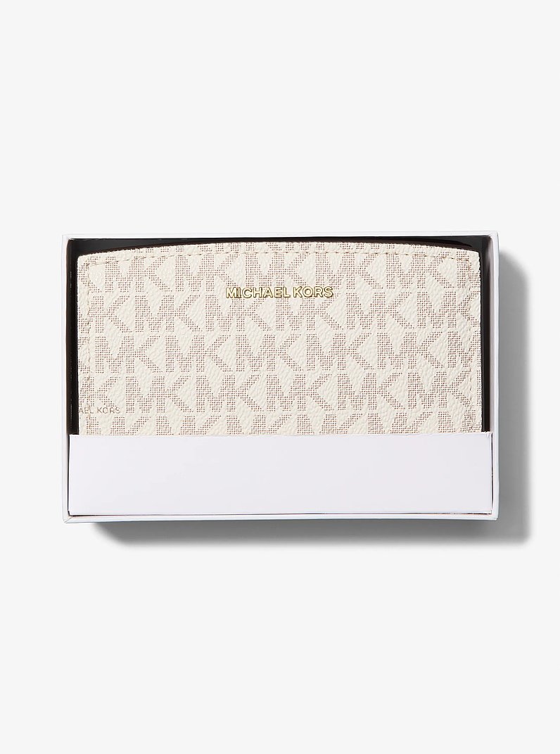 Brieftasche Bryant Medium mit Signature-Logomuster in VANILLE/EICHELBRAUN | Michael Kors