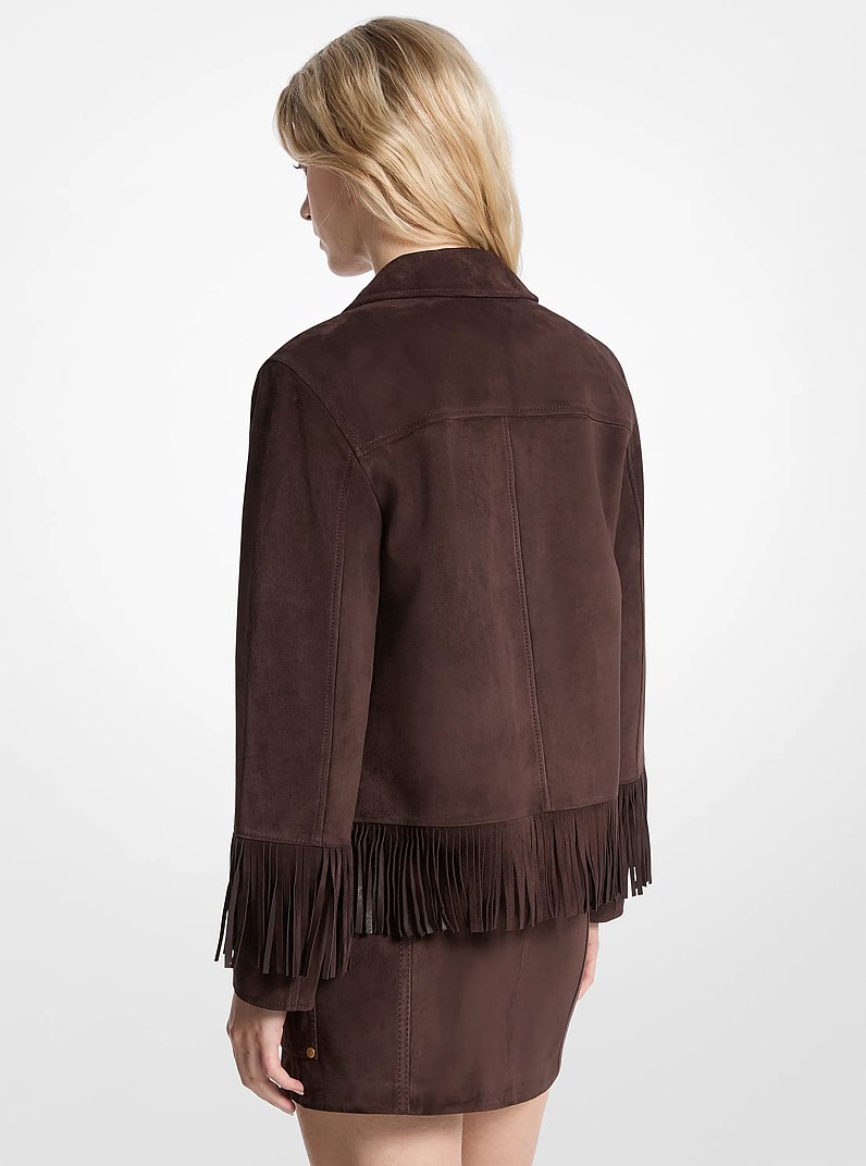 Fringed Suede Jacket in CHOCOLATE | Michael Kors