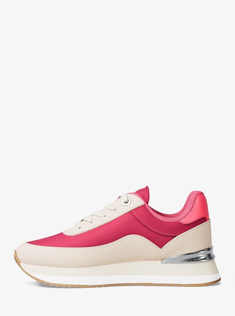 Hattie Mixed-Media Trainer in DK RASPBERRY | Michael Kors