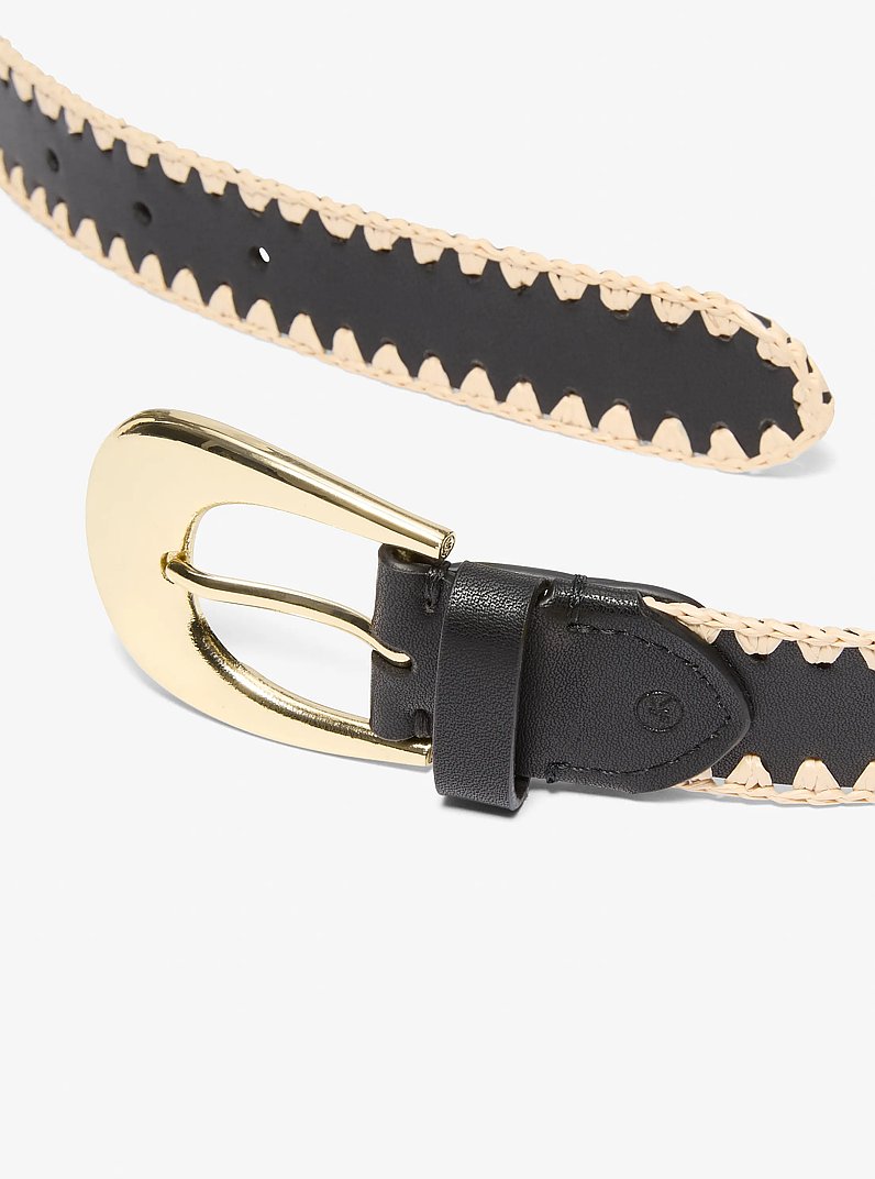Whipstitched Belt in BLACK | Michael Kors