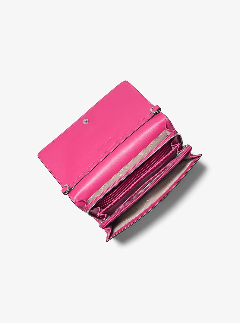 Jet Set Large Leather Crossbody Bag in DRAGONFRUIT | Michael Kors