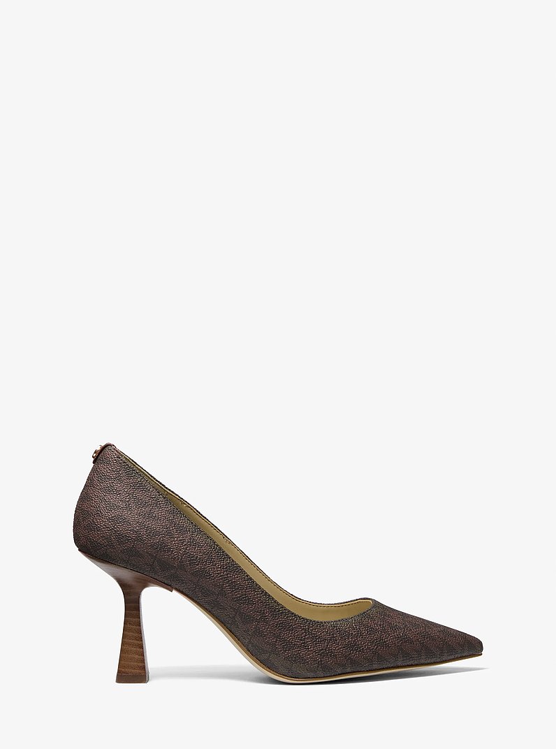 Amali Signature Logo Pump in BROWN | Michael Kors