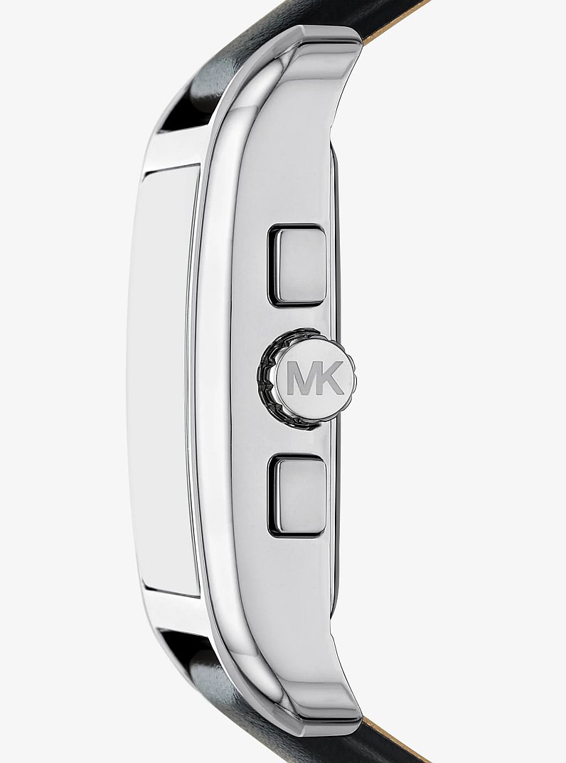 Monroe Silver-Tone and Leather Watch in SILVER | Michael Kors