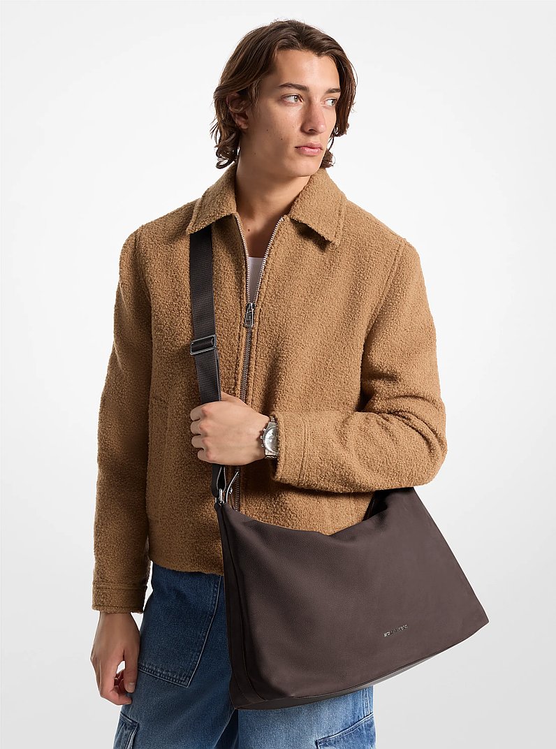 Hudson Nubuck Hobo Bag in CHOCOLATE | Michael Kors