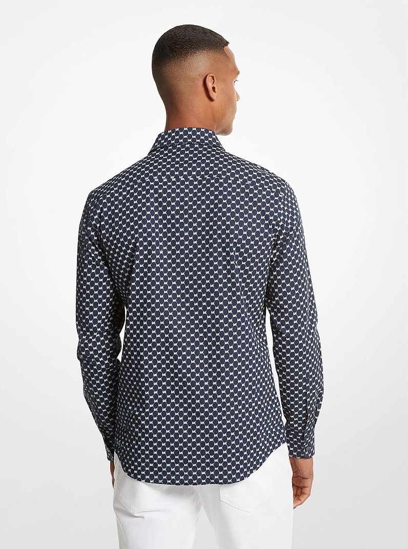 Stretch Cotton Logo Shirt